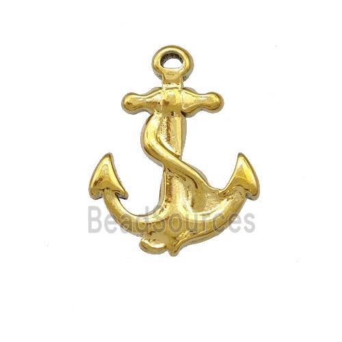 Stainless Steel Anchor Charms Pendant Gold Plated