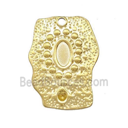 Stainless Steel Slice Pendant With Pad Gold Plated