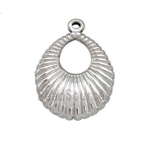 Raw Stainless Steel Teardrop Pendant Hollow