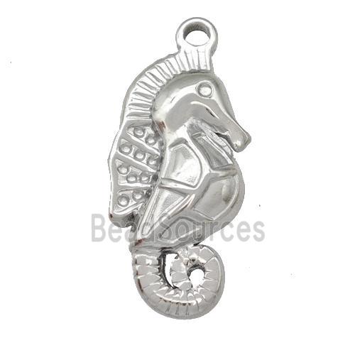 Raw Stainless Steel Seahorse Charms Pendant