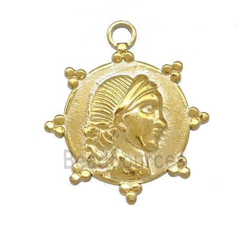 Stainless Steel Beauty Charms Pendant Gold Plated