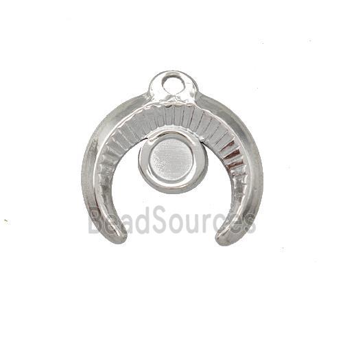 Raw Stainless Steel Horn Pendant With Pad