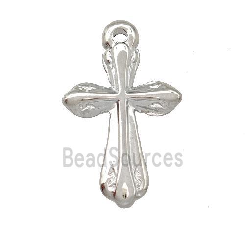 Raw Stainless Steel Cross Pendant