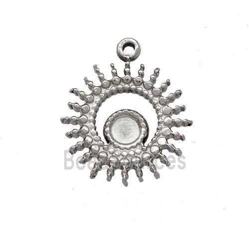 Raw Stainless Steel Sun Pendant With Pad