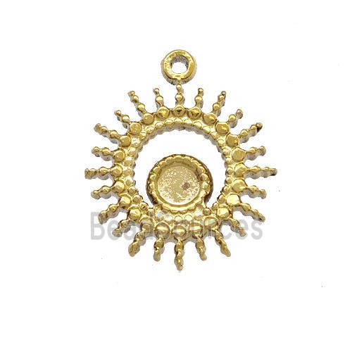 Stainless Steel Sun Pendant With Pad Gold Plated