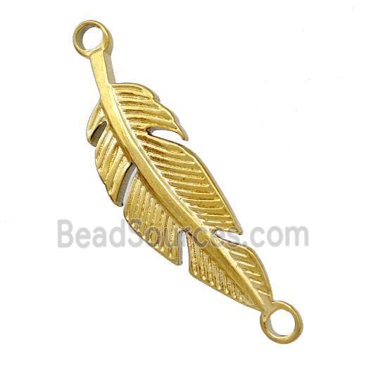 Stainless Steel Feather Connector Gold Plated