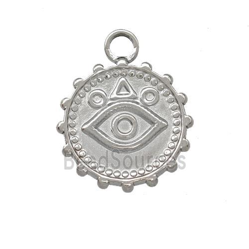 Raw Stainless Steel Eye Pendant Circle