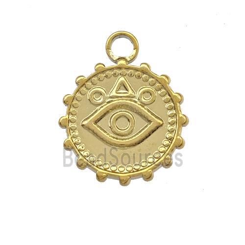 Stainless Steel Eye Pendant Circle Gold Plated