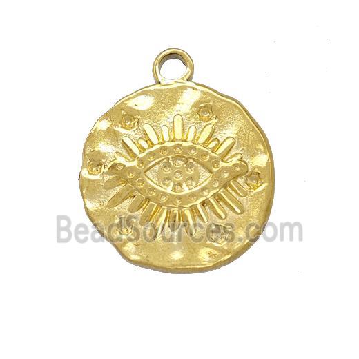 Stainless Steel Eye Charms Pendant Circle Gold Plated