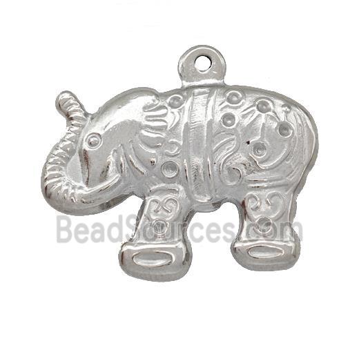 Raw Stainless Steel Elephant Charms Pendant