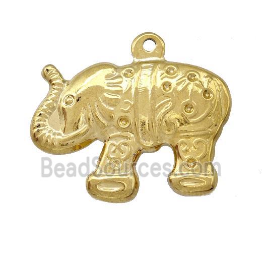 Stainless Steel Elephant Charms Pendant Gold Plated