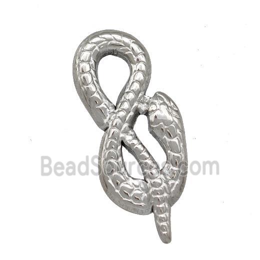 Raw Stainless Steel Snake Charms Pendant