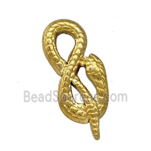 Stainless Steel Snake Charms Pendant Gold Plated