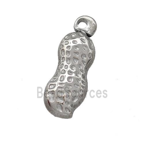 Raw Stainless Steel Peanut Pendant