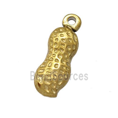 Stainless Steel Peanut Pendant Gold Plated