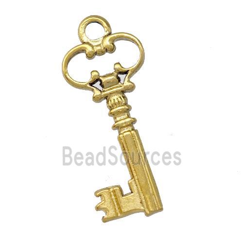 Stainless Steel Key Charms Pendant Gold Plated