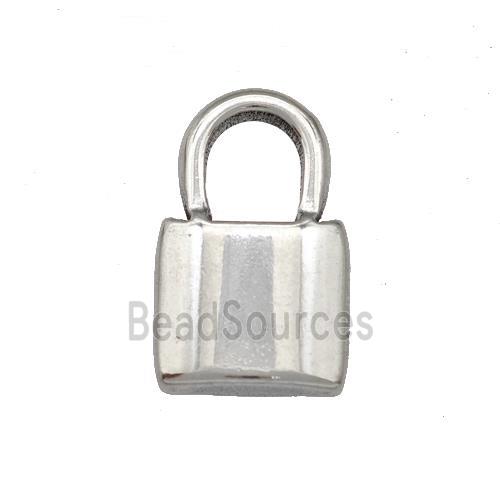 Raw Stainless Steel Lock Pendant