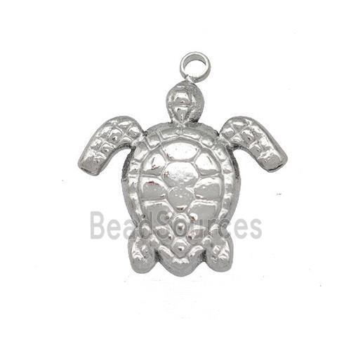 Raw Stainless Steel Tortoise Charms Pendant