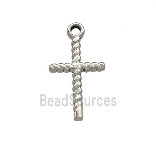 Raw Stainless Steel Cross Pendant