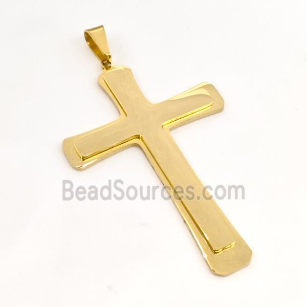 Stainless Steel Cross Pendant Gold Plated