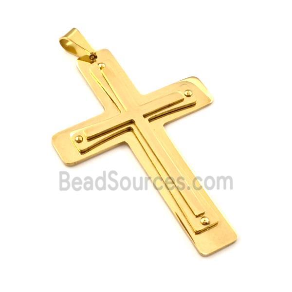 Stainless Steel Cross Pendant Gold Plated