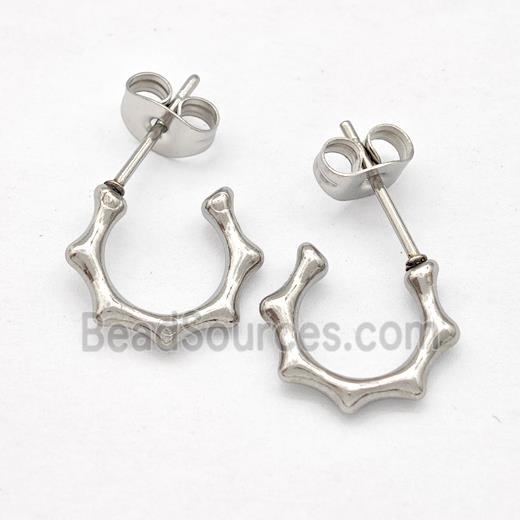 Raw Stainless Steel Studs Earrings Bamboo
