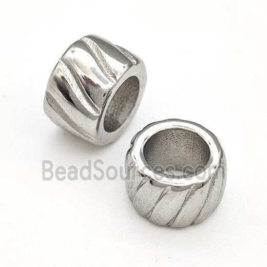 Raw Stainless Steel Tube Beads Large Hole