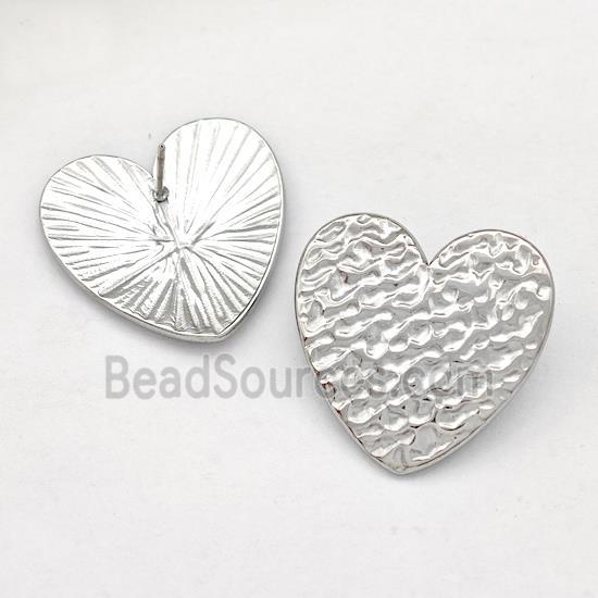 Raw Stainless Steel Stud Earring Heart