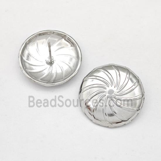 Raw Stainless Steel Stud Earring