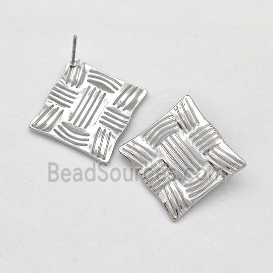 Raw Stainless Steel Stud Earring