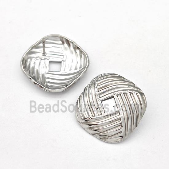 Raw Stainless Steel Stud Earring