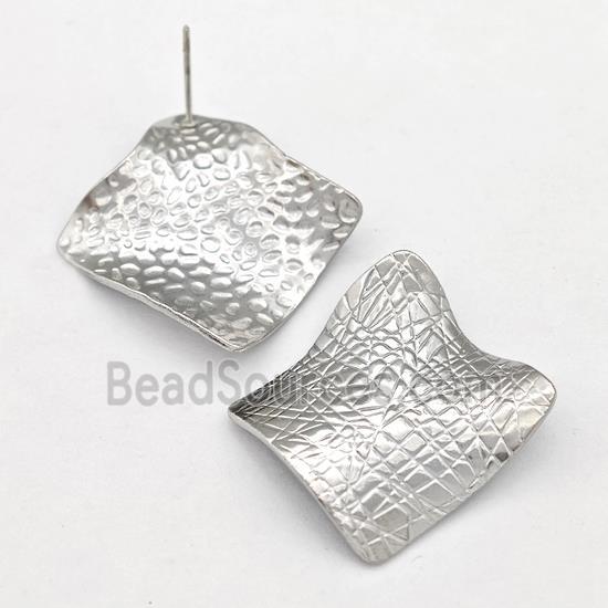 Raw Stainless Steel Stud Earring