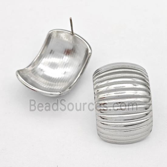 Raw Stainless Steel Stud Earring