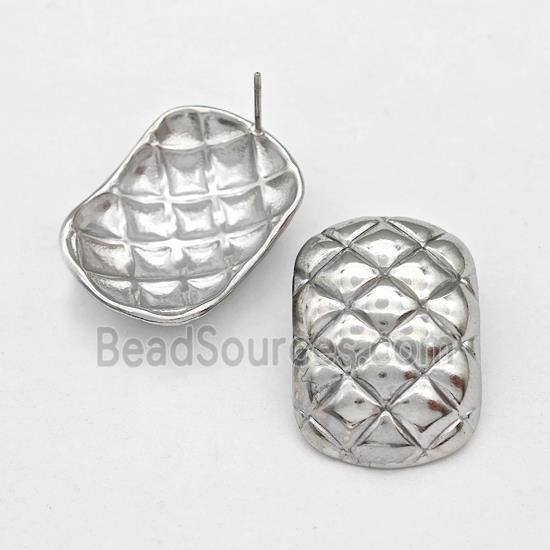 Raw Stainless Steel Stud Earring