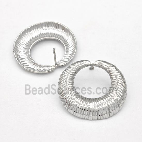 Raw Stainless Steel Stud Earring