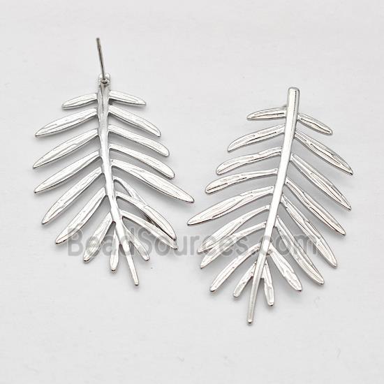 Raw Stainless Steel Stud Earring Feather