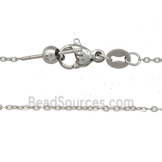 Raw Stainless Steel Necklace Rolo Chain