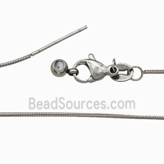 Raw Stainless Steel Snake Necklace Chain