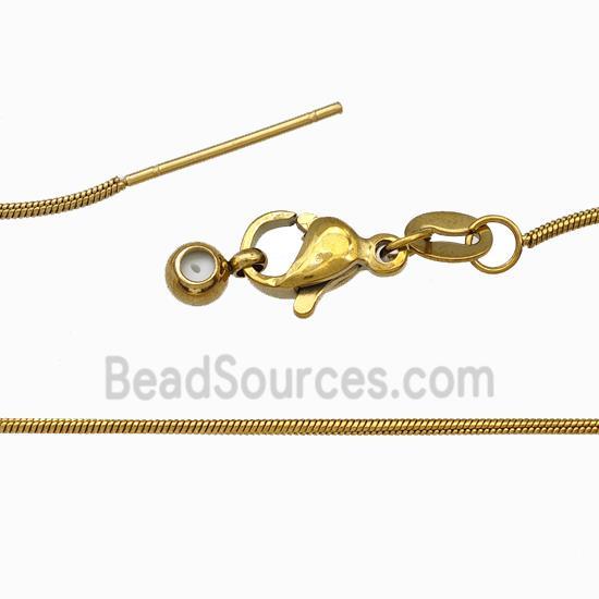 Stainless Steel Snake Necklace Chain Gold Plated