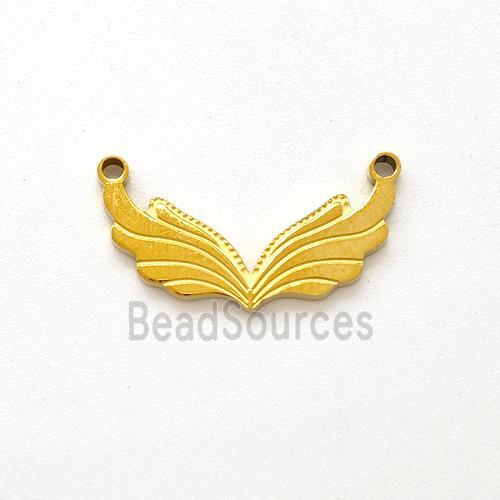 Stainless Steel Angel Wings Pendant 2loops Gold Plated