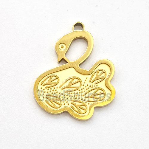 Stainless Steel Swan Pendant Gold Plated