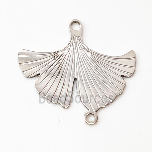 Raw Stainless Steel Ginkgo Leaf Connector