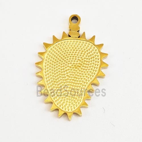 Stainless Steel Durian Charms Pendant Gold Plated