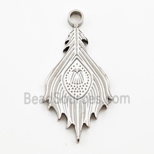 Raw Stainless Steel Pendant Phoenix Tail