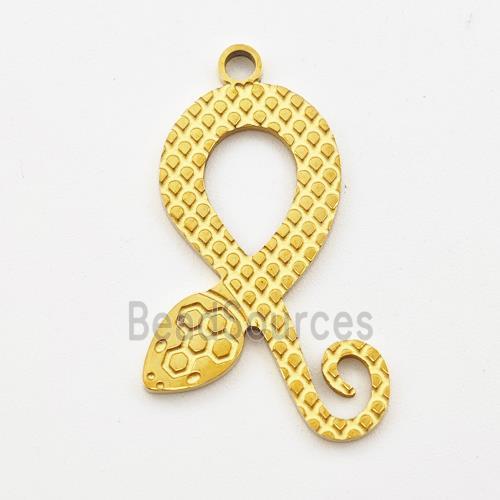 Stainless Steel Snake Charms Pendant Gold Plated