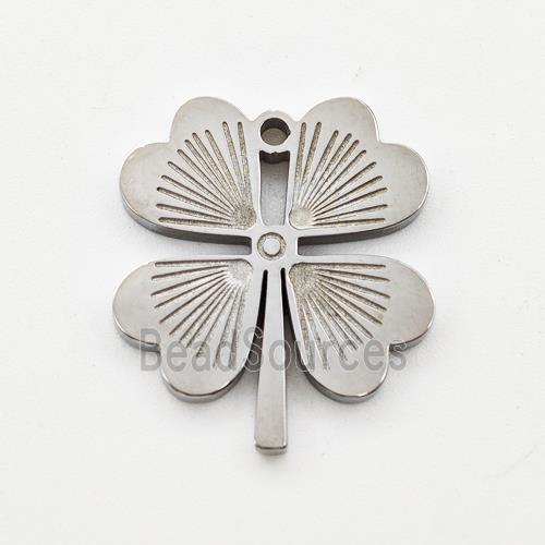 Raw Stainless Steel Clover Pendant