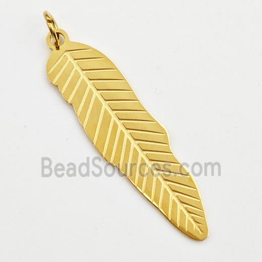 Stainless Steel Leaf Pendant Gold Plated