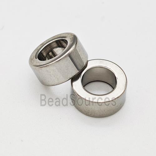 Raw Stainless Steel Rondelle Beads Large Hole