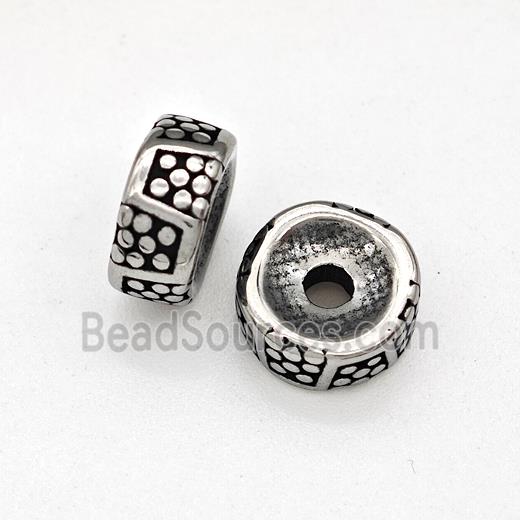 Stainless Steel Heishi Spacer Beads Antique Silver