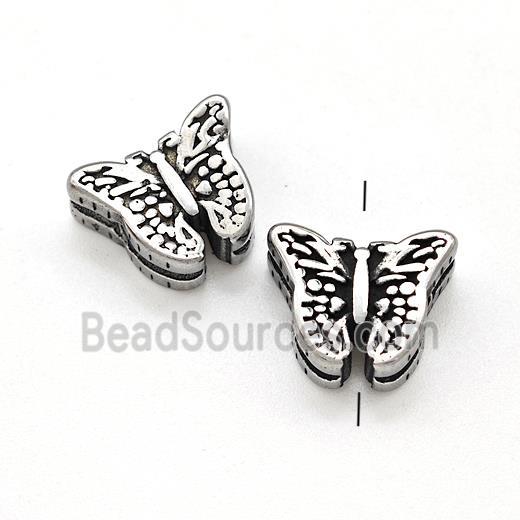 Stainless Steel Butterfly Beads Antique Silver